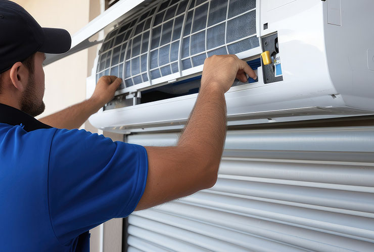 AC Maintenance being performed by Rick's Affordable Heating and Cooling in Perrysburg, Ohio